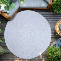 L'EFFET PAPILLON Tapis d'extérieur rond (D160 cm) Pablo Noir cendré Noir cendré Sale