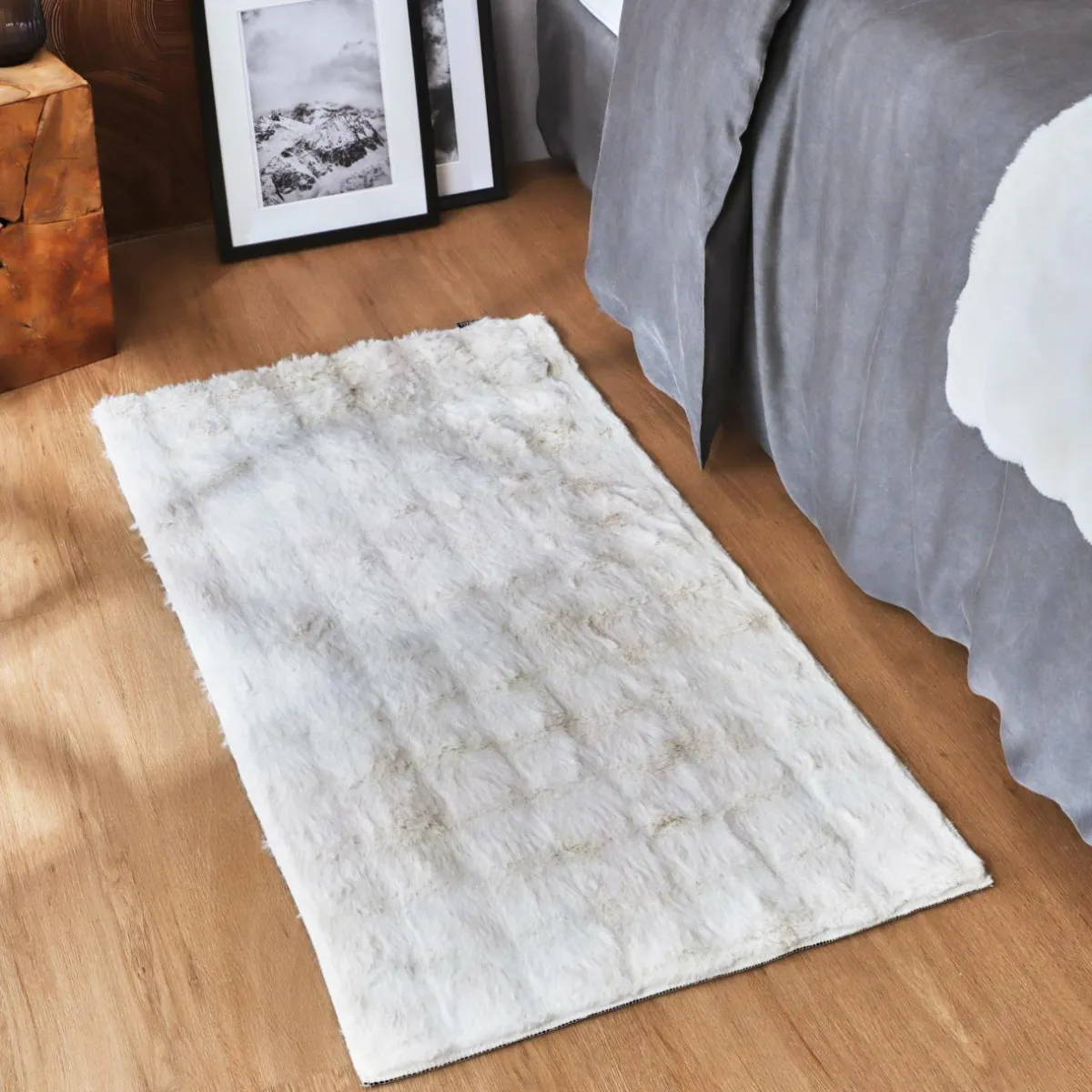 EMINZA Tapis fausse fourrure (60 x 120 cm) Toronto Ivoire Clearance