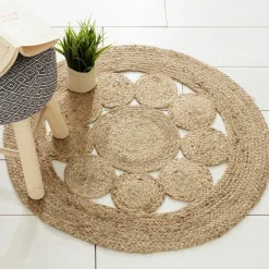 ATMOSPHERA Tapis jute rond (80 cm) Giusti naturel Beige Clearance