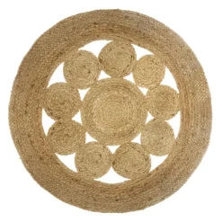 ATMOSPHERA Tapis jute rond (80 cm) Giusti naturel Beige Clearance
