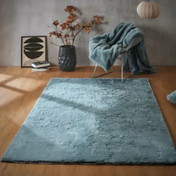 EMINZA Tapis rectangulaire fausse fourrure (140 x 200 cm) Finn Bleu Discount