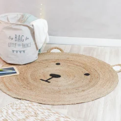 Atmosphera createur d'interieur for kids Tapis rond jute enfant (100 cm) Ourson Beige Sale