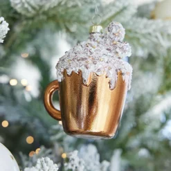 KAEMINGK Tasse à café à suspendre (H9 cm) Pailletée Brun Marron Clearance