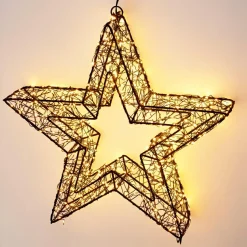 KOOPMAN Étoile lumineuse à suspendre 500 Micro LED (D38 cm) Star Light et blanc chaud Noir Clearance