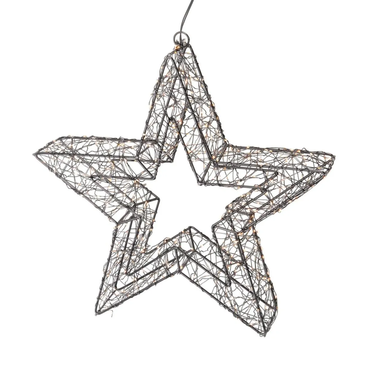 KOOPMAN Étoile lumineuse à suspendre 500 Micro LED (D38 cm) Star Light et blanc chaud Noir Clearance