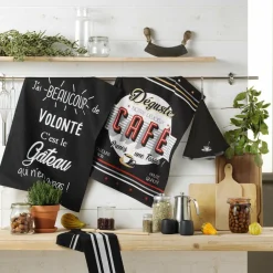 DOUCEUR D'INTERIEUR Torchon (70 cm) Comptoir Noir Hot