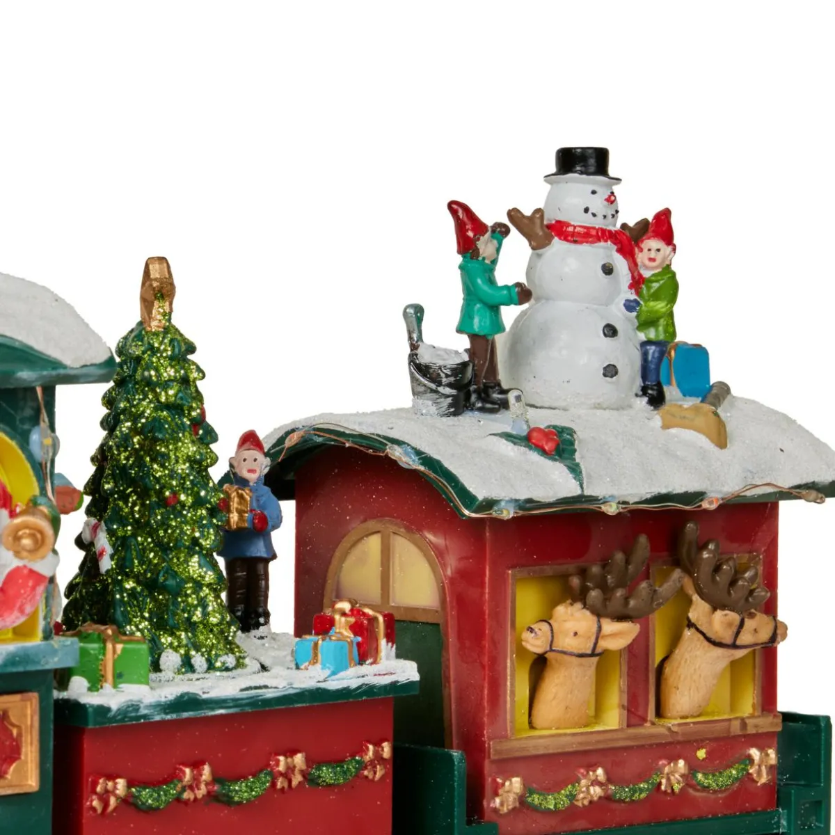 JJA Train de Noël animé et musical (H38 cm) Père Noël et ses lutins Multicolore Best