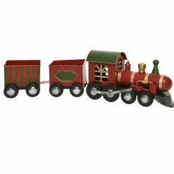 KAEMINGK Train de Noël en métal (58 cm) Wagons de marchandise Rouge Clearance