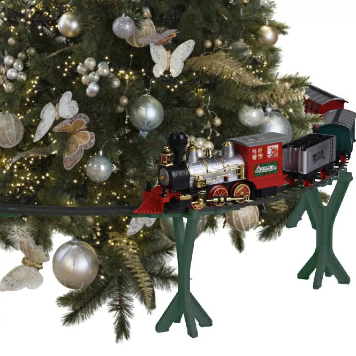 KOOPMAN Train électrique musical à piles pour sapin (D88 cm) King's Cross Hot