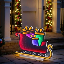 KAEMINGK Traineau du Père Noël lumineux 396 LED (H45 cm) Infinity Multicolore Discount