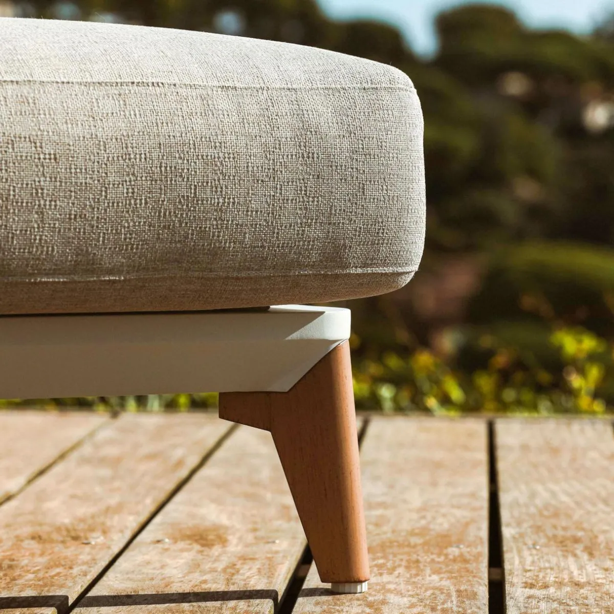 MOBELLIA Transat double en aluminium Monte Carlo et taupe Blanc Clearance
