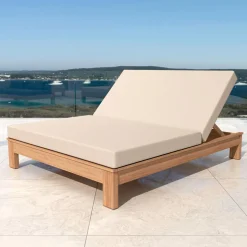 MOBELLIA Transat double en bois d'acacia Bornéo Sable Discount