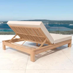 MOBELLIA Transat double en bois d'acacia Bornéo Sable Discount