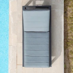 MOBELLIA Transat en aluminium Elba Gris Anthracite Hot