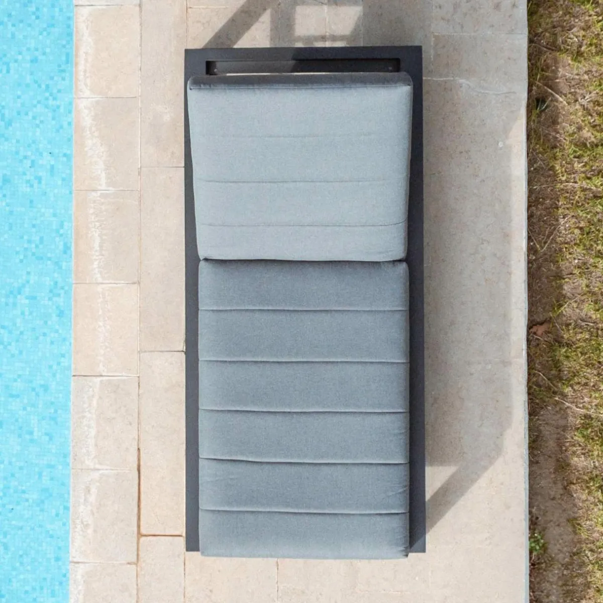 MOBELLIA Transat en aluminium Elba Gris Anthracite Hot