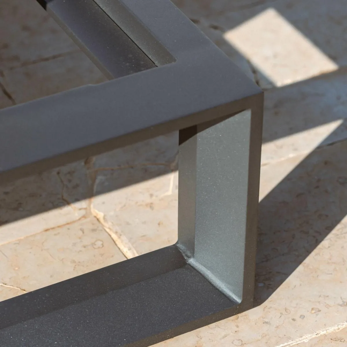 MOBELLIA Transat en aluminium Elba Gris Anthracite Hot