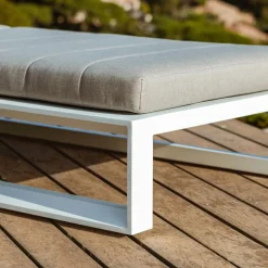 MOBELLIA Transat en aluminium Elba et taupe Blanc Online