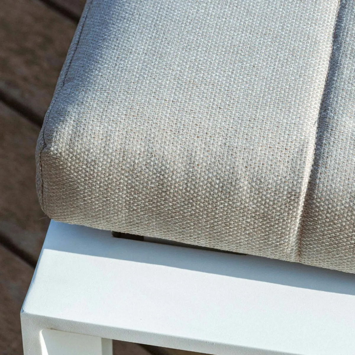 MOBELLIA Transat en aluminium Elba et taupe Blanc Online