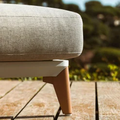 MOBELLIA Transat en aluminium Monte Carlo et taupe Blanc Clearance