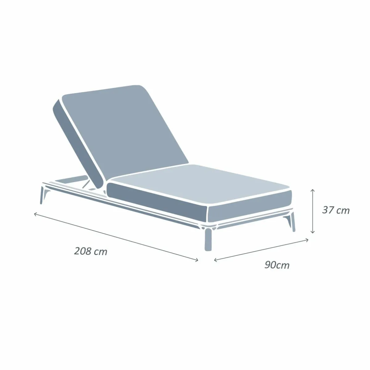 MOBELLIA Transat en aluminium Monte Carlo et taupe Blanc Clearance