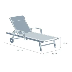 MOBELLIA Transat en aluminium Pirae Taupe Hot