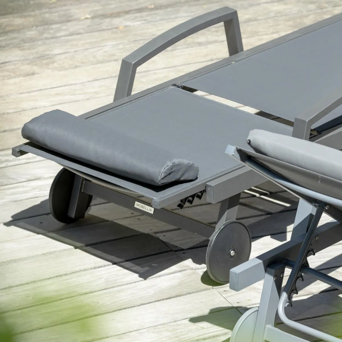 MOBELLIA Transat en aluminium Pirae Gris Anthracite Clearance