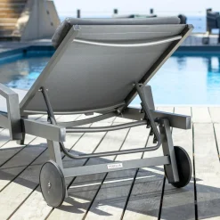 MOBELLIA Transat en aluminium Pirae Gris Anthracite Clearance