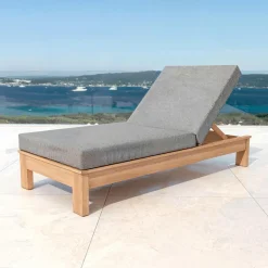 MOBELLIA Transat en bois d'acacia Bornéo Gris Anthracite Hot