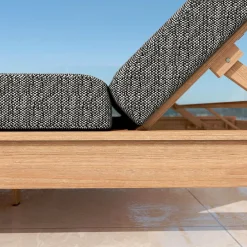 MOBELLIA Transat en bois d'acacia Bornéo Gris Anthracite Hot