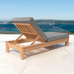 MOBELLIA Transat en bois d'acacia Bornéo Gris Anthracite Hot