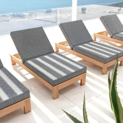 MOBELLIA Transat en bois d'acacia Bornéo Gris Anthracite Hot