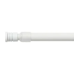 LUANCE Tringle autobloquante extensible ronde (L60 - 80 cm / D10 mm) Pia satiné Blanc Discount