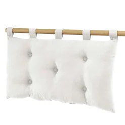 EMINZA Tête de lit coussin gaze de coton (80 x 50 cm) Gaïa chantilly Blanc Outlet