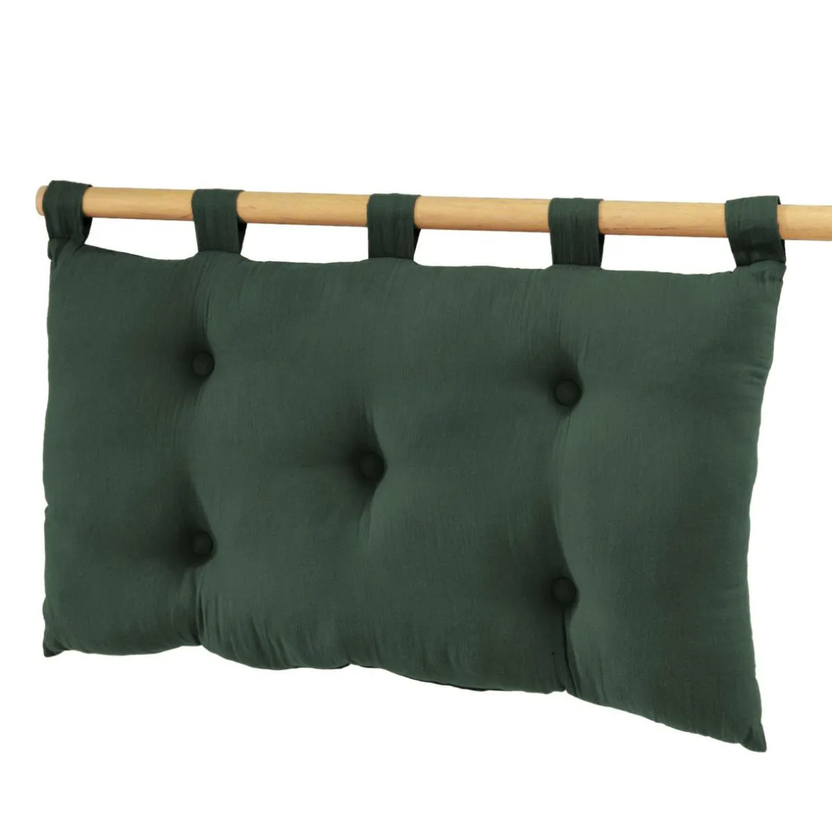 EMINZA Tête de lit coussin gaze de coton (80 x 50 cm) Gaïa Vert sapin Clearance