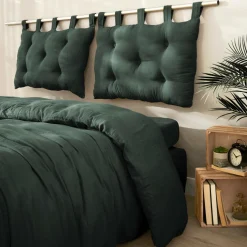 EMINZA Tête de lit coussin gaze de coton (80 x 50 cm) Gaïa Vert sapin Clearance