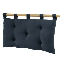 EMINZA Tête de lit coussin gaze de coton (80 x 50 cm) Gaïa Bleu nuit Discount