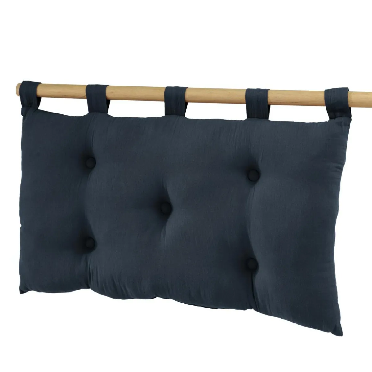 EMINZA Tête de lit coussin gaze de coton (80 x 50 cm) Gaïa Bleu nuit Discount