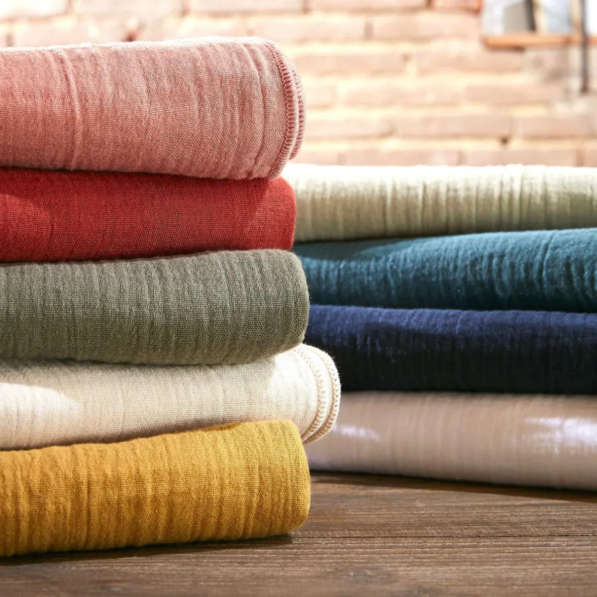 EMINZA Tête de lit coussin gaze de coton (80 x 50 cm) Gaïa Ficelle Clearance