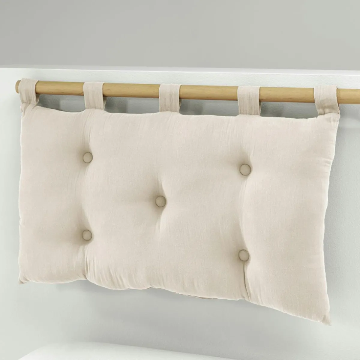 EMINZA Tête de lit coussin gaze de coton (80 x 50 cm) Gaïa pampa Beige Outlet