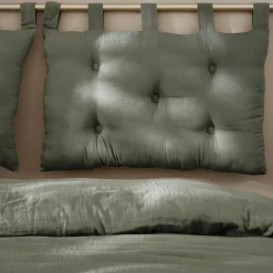 EMINZA Tête de lit coussin gaze de coton (80 x 50 cm) Gaïa Vert romarin Outlet