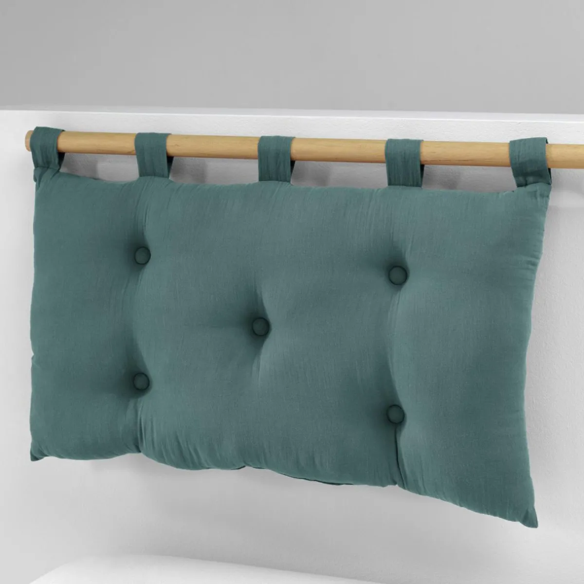 EMINZA Tête de lit coussin gaze de coton (80 x 50 cm) Gaïa Bleu canard Outlet