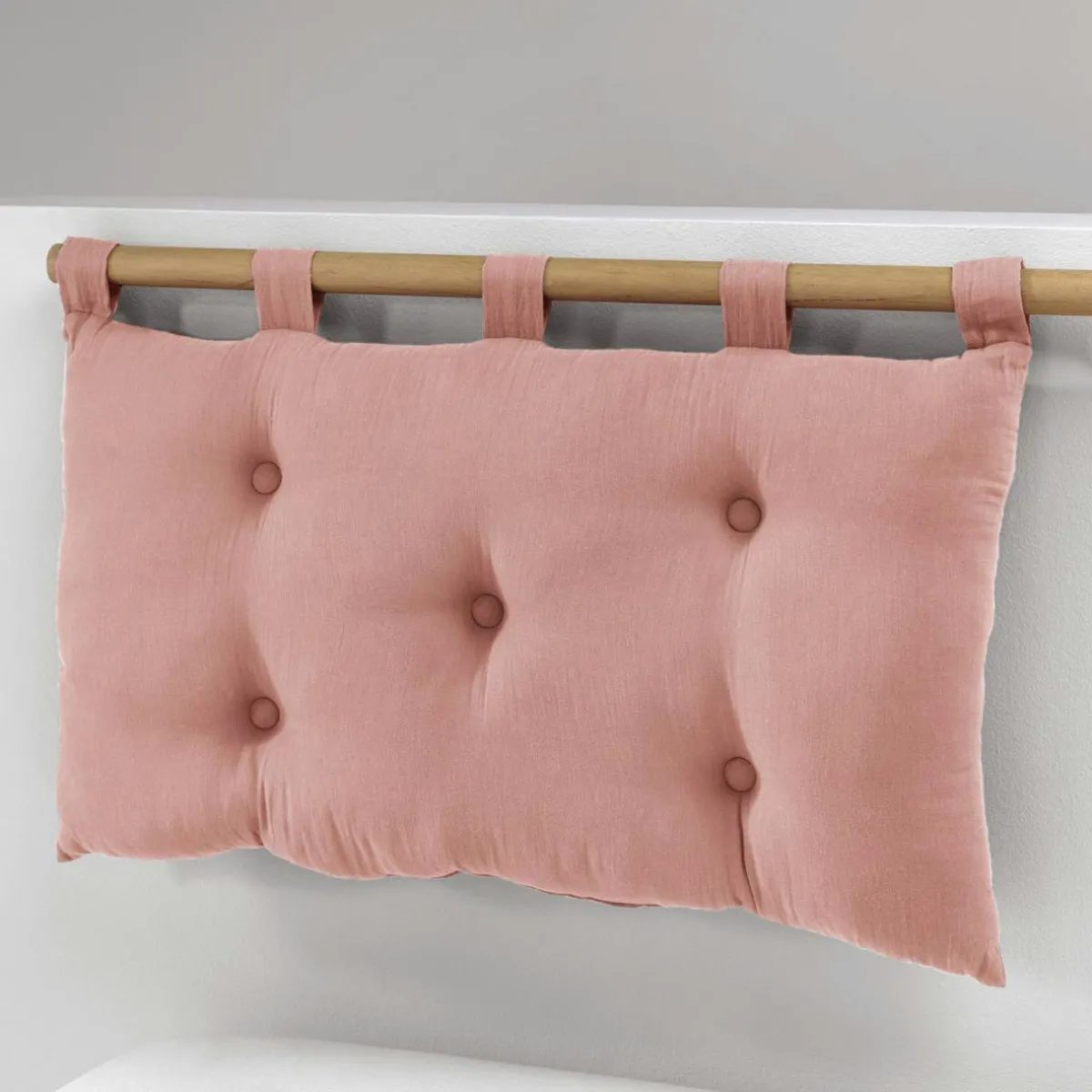 EMINZA Tête de lit coussin gaze de coton (80 x 50 cm) Gaïa Rose Pêche Clearance
