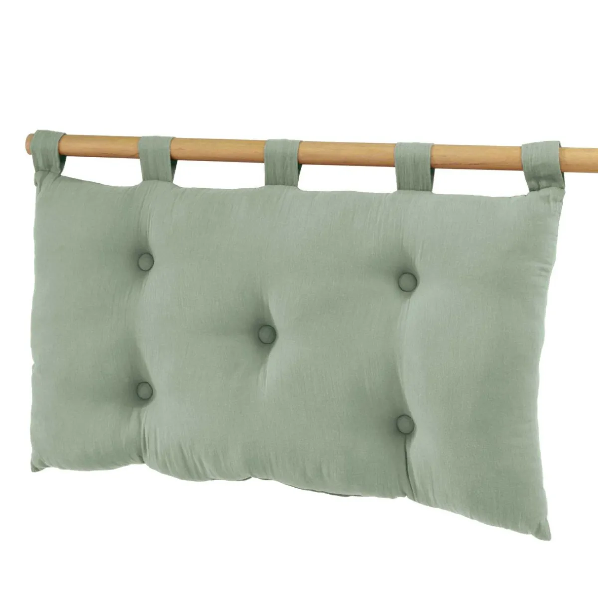 EMINZA Tête de lit coussin gaze de coton (80 x 50 cm) Gaïa Vert Eucalyptus Sale