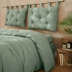 EMINZA Tête de lit coussin gaze de coton (80 x 50 cm) Gaïa Vert Eucalyptus Sale