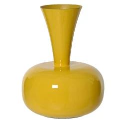 #N/A Vase en métal émaillé fait main (H23 cm) Cléa brillant Jaune Discount
