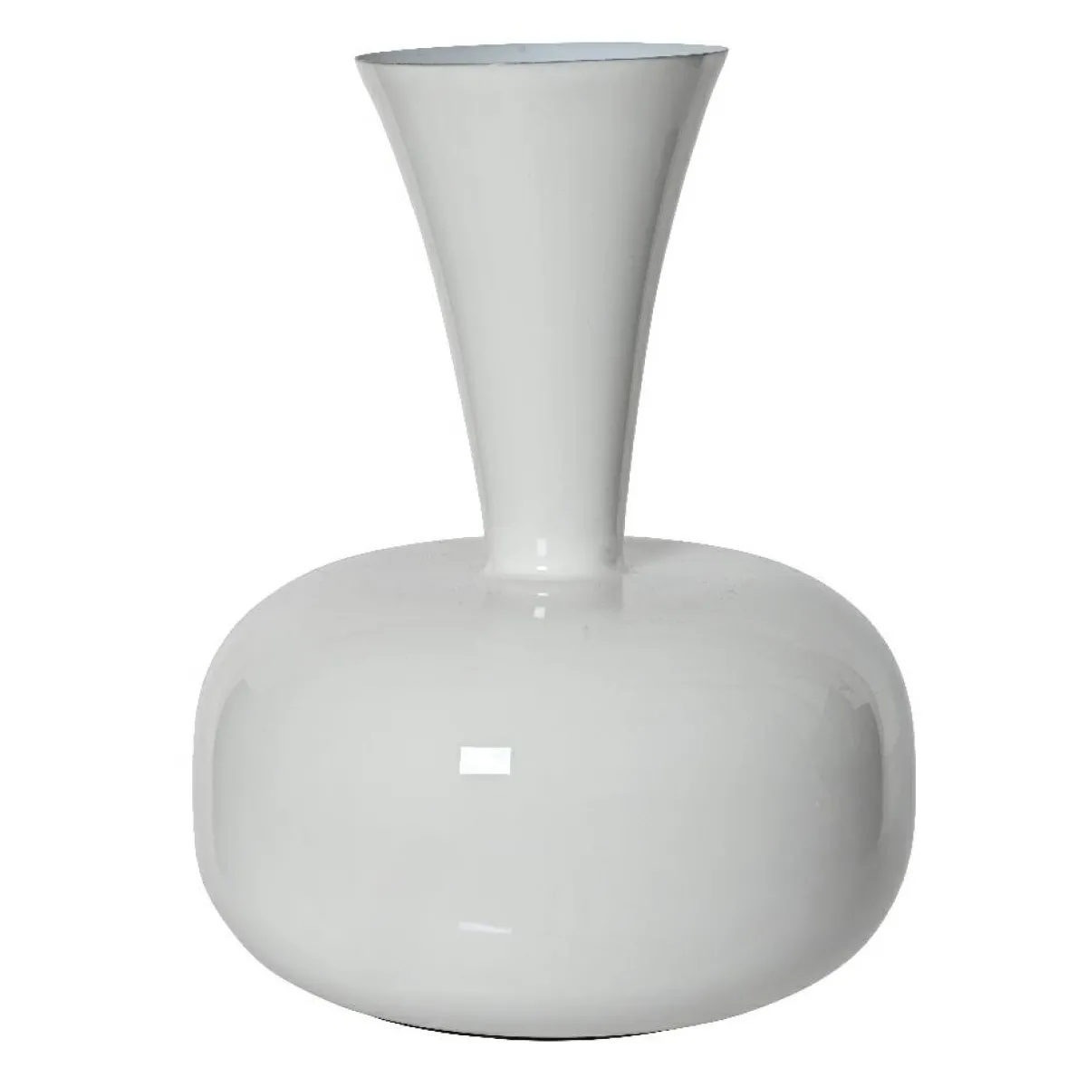 #N/A Vase en métal émaillé fait main (H23 cm) Cléa brillant Blanc Outlet
