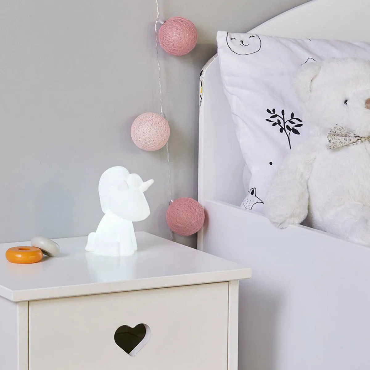 OSTARIA Veilleuse enfant (L 13,5 cm) Licorne he Blanc