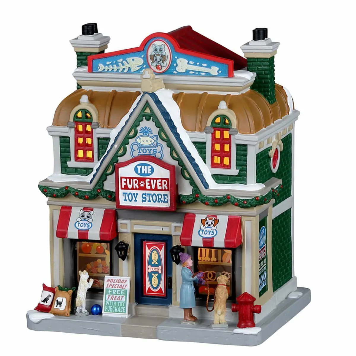 LEMAX Village de Noël à piles lumineux Boutique de jouets Fur-Ever Online