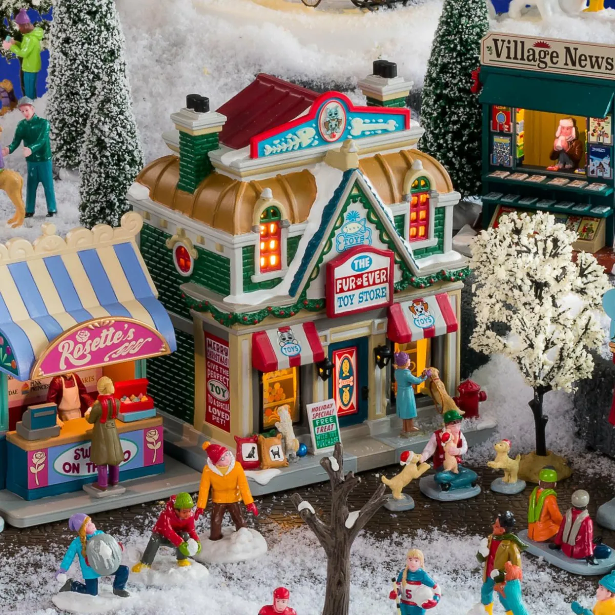 LEMAX Village de Noël à piles lumineux Boutique de jouets Fur-Ever Online