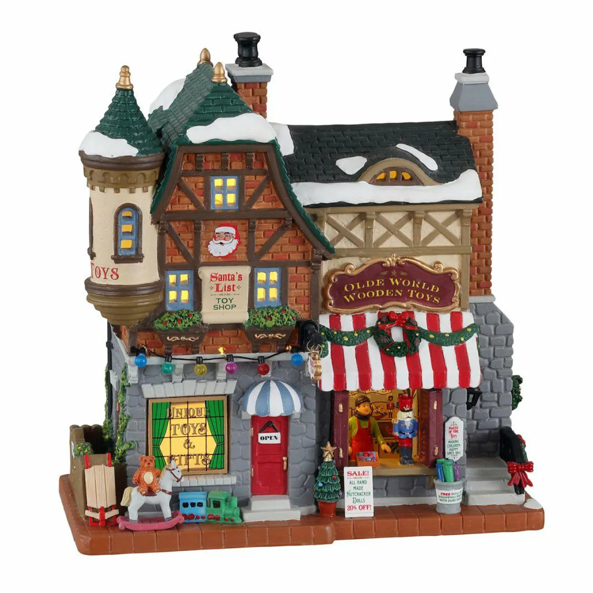 LEMAX Village de Noël à piles lumineux Boutique de jouet La liste du Père Noël Outlet